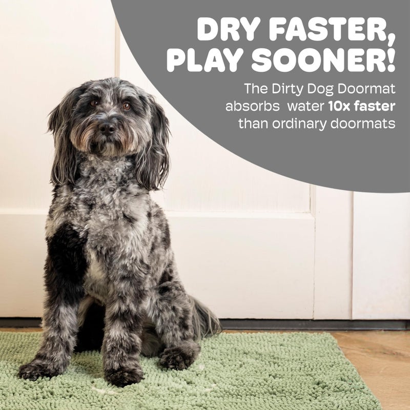 Dog Gone Smart Dirty Dog Doormat - Fast Drying Rug with Super Gripper Backing for Clean Floors - Super Absorbent and Machine Washable Mat for Muddy Paws - Pacific Blue - Image 2